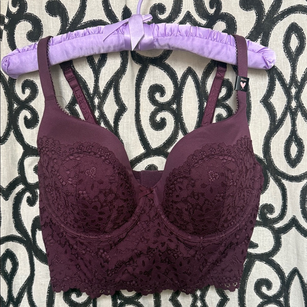 NWT 36DD Victoria's Secret Body by Victoria Lined Demi Long Line Corset Bra